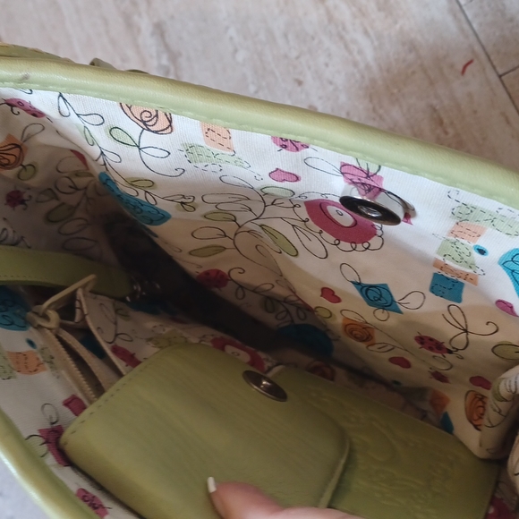 Brighton Vintage Woven Lime Green Shoulder Bag - Picture 11 of 11